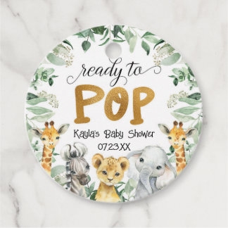 Étiquettes Cadeau Tag Safari Ready To Pop Baby shower Favoriser