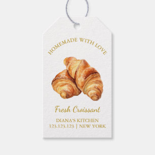 Étiquettes-cadeau Tag simple fait maison Croissant frais BLANCHE