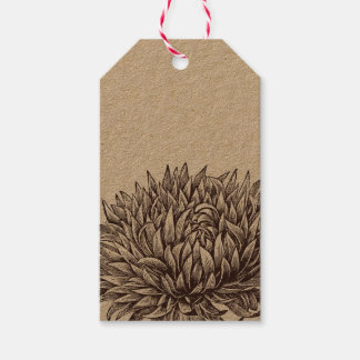 Étiquettes-cadeau Tag vintage Chrysanthemum Kraft