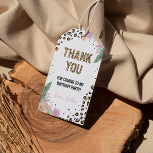 Étiquettes-cadeau Tag Wild One Leopard 1st Birthday Party