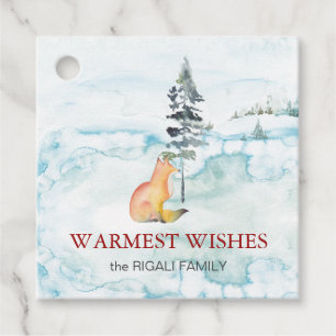 Étiquettes Cadeau Tags cadeau de Noël Cute Fox Modèle