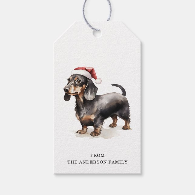 Étiquettes-cadeau Tags cadeaux Christmas Dachshund (Devant)