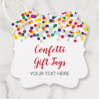 Tags cadeaux Confetti pour Douches & Fête Tags fav