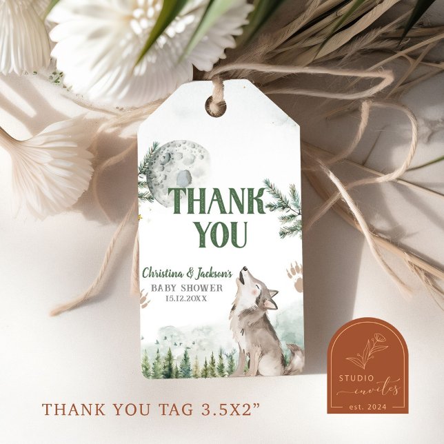 Étiquettes-cadeau Tags cadeaux de Baby shower Forest Wolf (Créateur téléchargé)