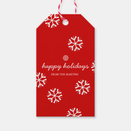 Étiquettes-cadeau Tags cadeaux de vacances - fêtes heureuses Snowfla