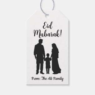 Étiquettes-cadeau Tags cadeaux Eid Moubarak personnalisés - Famille 