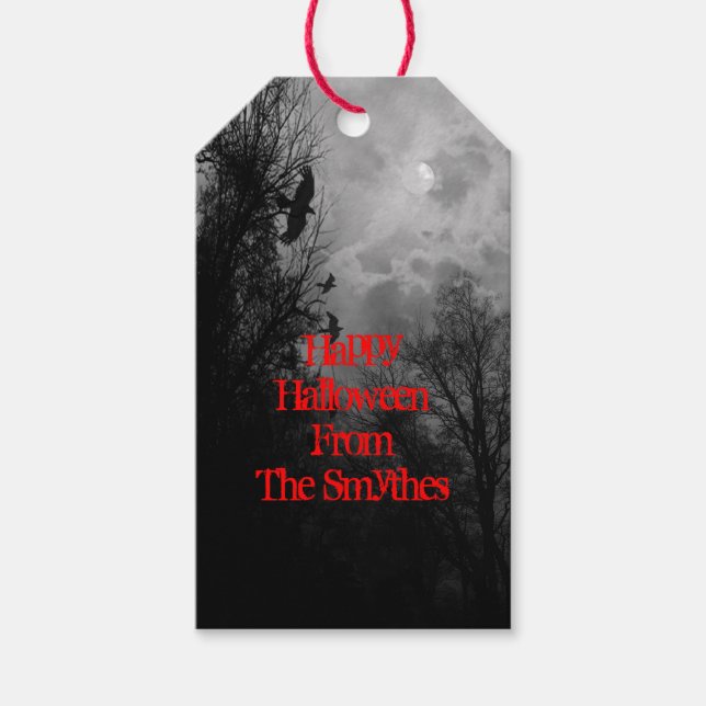Étiquettes-cadeau Tags cadeaux Halloween Haunween personnalisés avec (Devant)