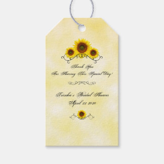 Étiquettes-cadeau Tags de Fête des mariées de tournesol