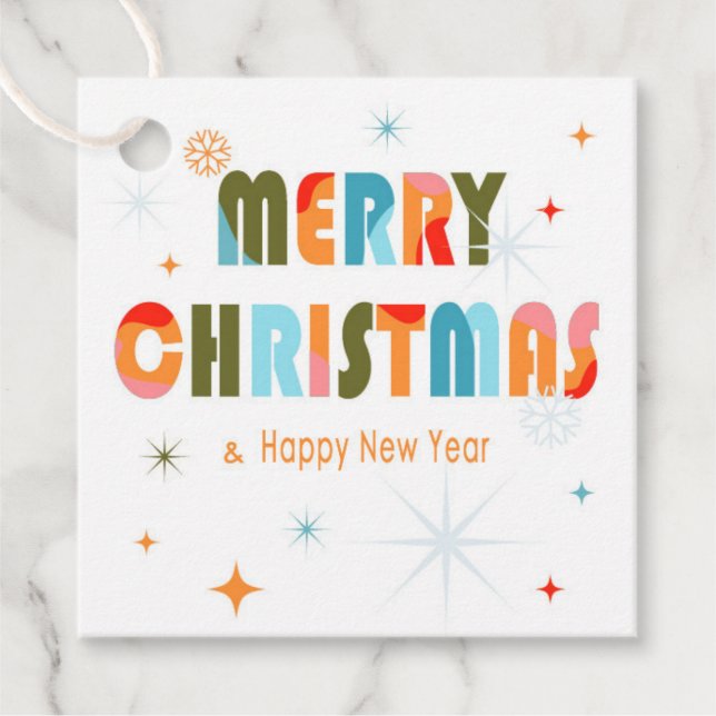 Étiquettes Cadeau Tags de Noël moderne (Devant)