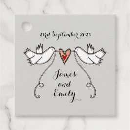 Étiquettes Cadeau Tags favoris de mariage des colombes blanches pers