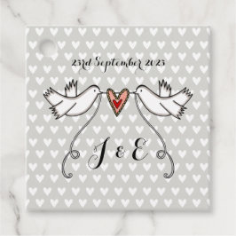 Étiquettes Cadeau Tags favoris de mariage des colombes blanches pers