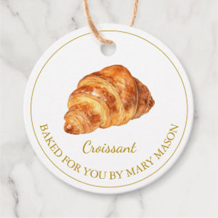 Étiquettes Cadeau Tags Homemade Croissant Favor   Blanc