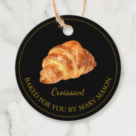 Étiquettes Cadeau Tags Homemade Croissant Favor | Noir