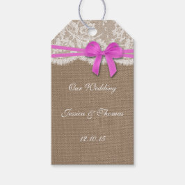 Étiquettes-cadeau Tags Rustic Pink Bow Collection