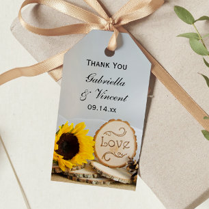 Étiquettes-cadeau Tags Rustic Sunflower Woodland Wedding Favor