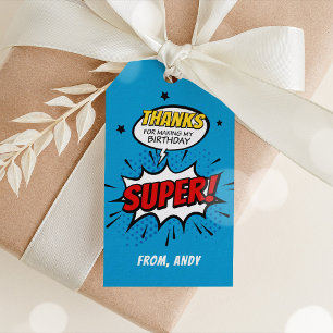 Étiquettes-cadeau Tags Superhero Merci, Tags Superhero Favour