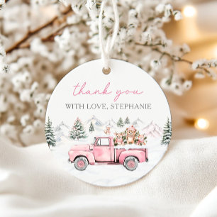 Étiquettes Cadeau Tags Winter Woodland Pink Favor
