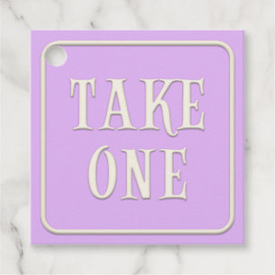 Étiquettes Cadeau "Take One" Victorian Tea Party Purple Carré