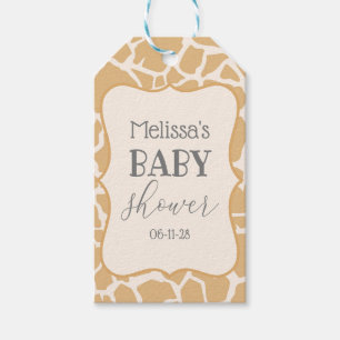 Étiquettes-cadeau Tan Baby Boy Giraffe