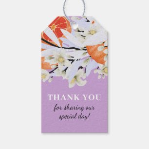 Étiquettes-cadeau Tangerine Agrumes Branches florissantes Wreath Flo