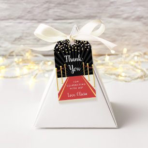 Étiquettes-cadeau Tapis rouge Hollywood Merci personnalisé Favoriser