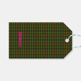 Étiquettes-cadeau Tartan écossais noir moderne carreaux classique bl