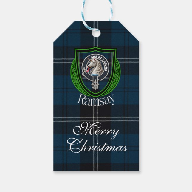 Étiquettes-cadeau Tartan et Armoiries du Clan Écossais Ramsay (Devant)