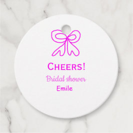 Étiquettes Cadeau Tasse violet rose ruban douche de mariage ajouter 