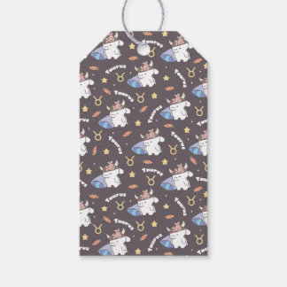 Étiquettes-cadeau Taurus Dreams - Sleepy Zodiac Bunny Motif