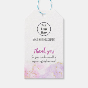 Étiquettes-cadeau Taux de carte de visite rose brillant Merci