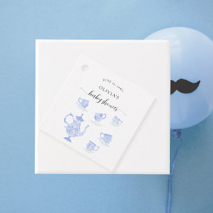 Étiquettes Cadeau Tea Party Blue China Sweet Lace Boy Baby shower