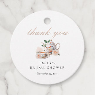 Étiquettes Cadeau Tea Party Elegant Bridal Shower