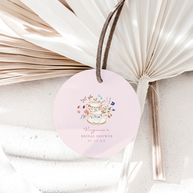 Étiquettes Cadeau Tea Party rose (Pink Floral Tea Party Favor Tags by Painted Paperie
)