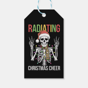 Étiquettes-cadeau Technicien en radiologie de Noël Santa Squelette