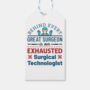 Étiquettes-cadeau Technologue chirurgical épuisé Funny Scrub Tech