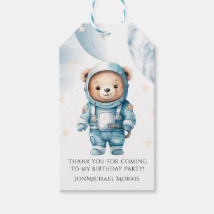 Étiquettes-cadeau Teddy Bear Astronaut Carte de remerciements de fêt