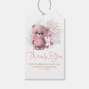 Étiquettes-cadeau Teddy Bear Cute Boho Baby shower Merci