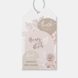 Étiquettes-cadeau Teddy Bear Moderne Boho Girl Baby shower Merci