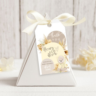 Étiquettes-cadeau Teddy Bear Moderne Boho Girl Baby shower Merci