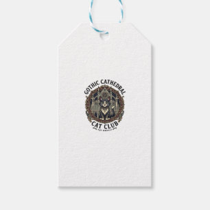 Étiquettes-cadeau Tee shirt graphique de chat de cathédrale gothique