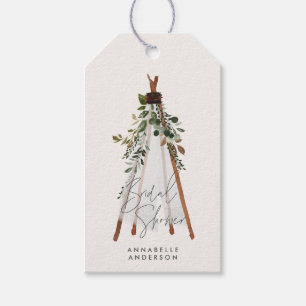 Étiquettes-cadeau Teepee feuillage moderne jardin bohème élégant