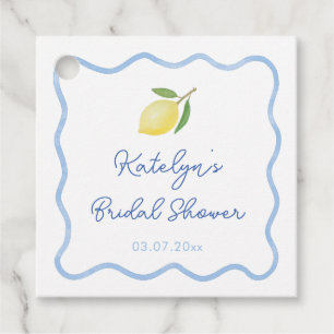 Étiquettes Cadeau Tendance Bordure Ondulée Mariage de la Mariée sous