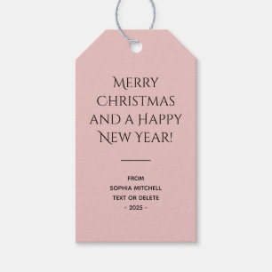 Étiquettes-cadeau Tendance Couleur clair rose Noël