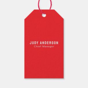 Étiquettes-cadeau Tendance Rouge Clair Professionnel Moderne Élégant