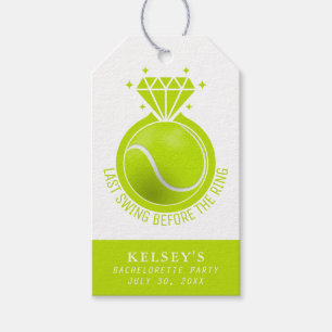 Étiquettes-cadeau Tennis Bachelorette Dernière swing avant l'anneau