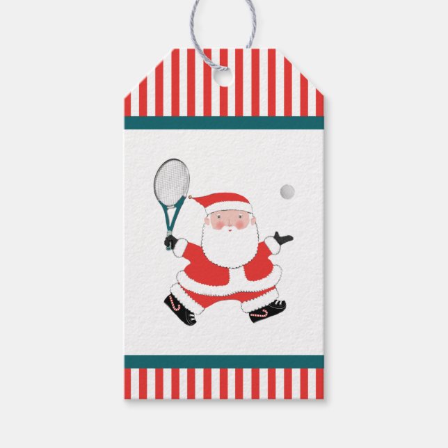 Étiquettes-cadeau Tennis Christmas Holiday (Devant)