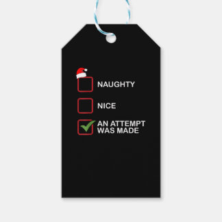 Étiquettes-cadeau Tentative drôle de liste de Noël gentil méchant
