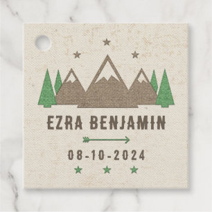 Étiquettes Cadeau Tente Canvas Camping Bar Mitzvah Personnalisé