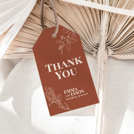 Étiquettes-cadeau Teracotta Boho Floral Mariage Tags cadeaux