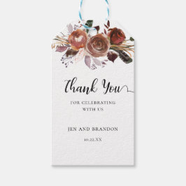Étiquettes-cadeau Terra Cotta Merci Floral Favoriser Mariage